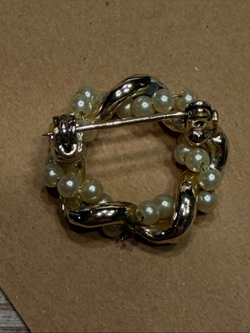 Gold Toned Wreath Brooch - Elegant Womens Jewelry